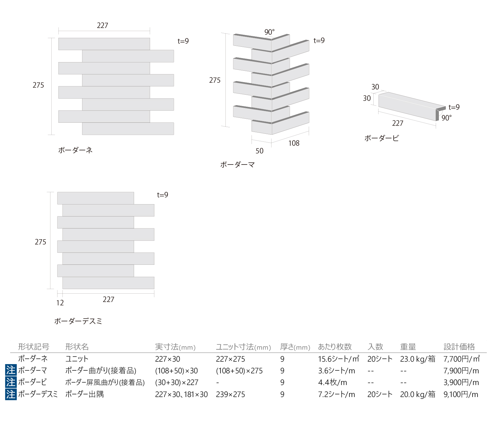 ニールボーダー［BLY］形状図画像1