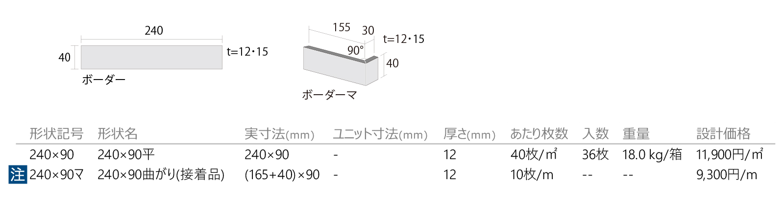 ヒルズボーダー［CHB］形状図画像1
